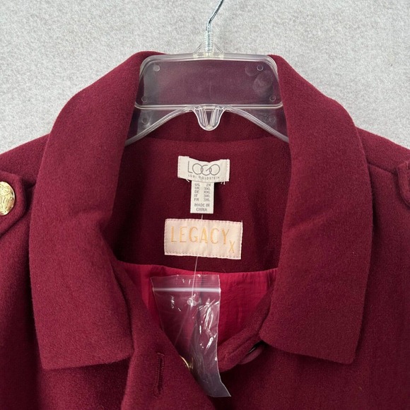 NEW LOGO by Lori Goldstein Peacoat 2X‎ Legacy Double Knit Coat Wineberry Jacket - Picture 5 of 13